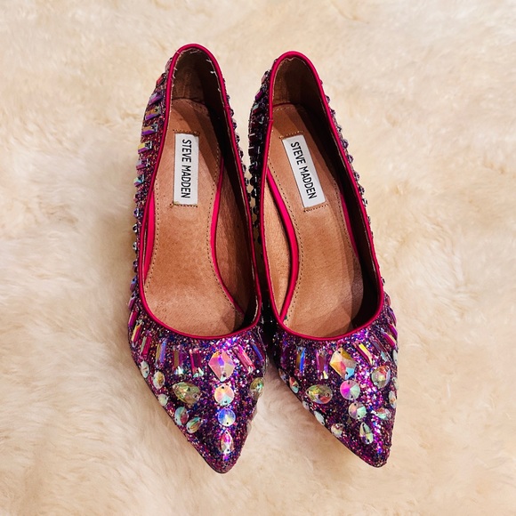 Steve Madden Pink and Purple Glitter Heels - Picture 2 of 14